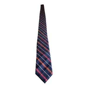 APT.9 blue red white plaid men slim tie
